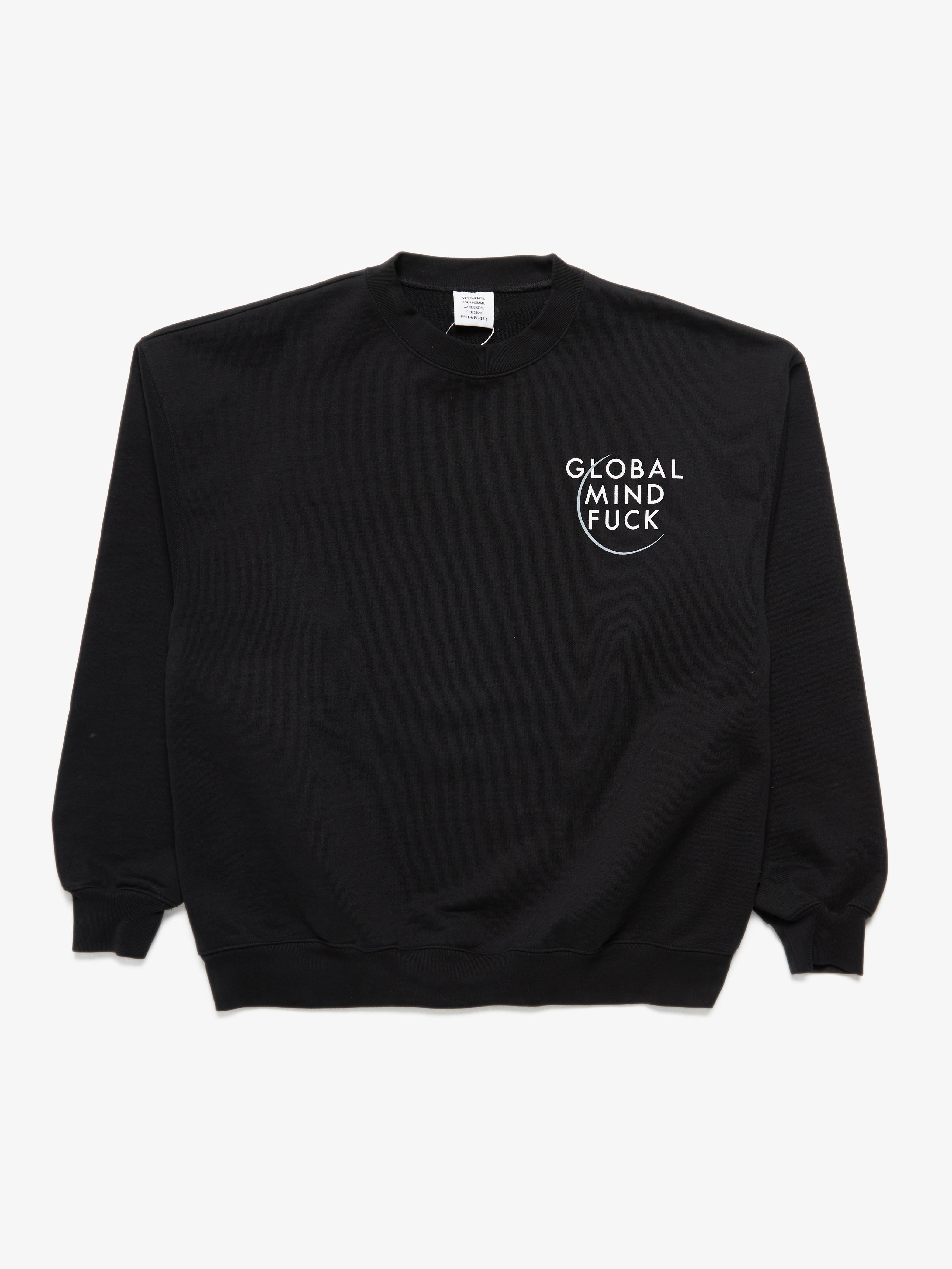 Pre-Loved] Vetements Male Global Mind Fuck Black Cotton Sweatshirt 