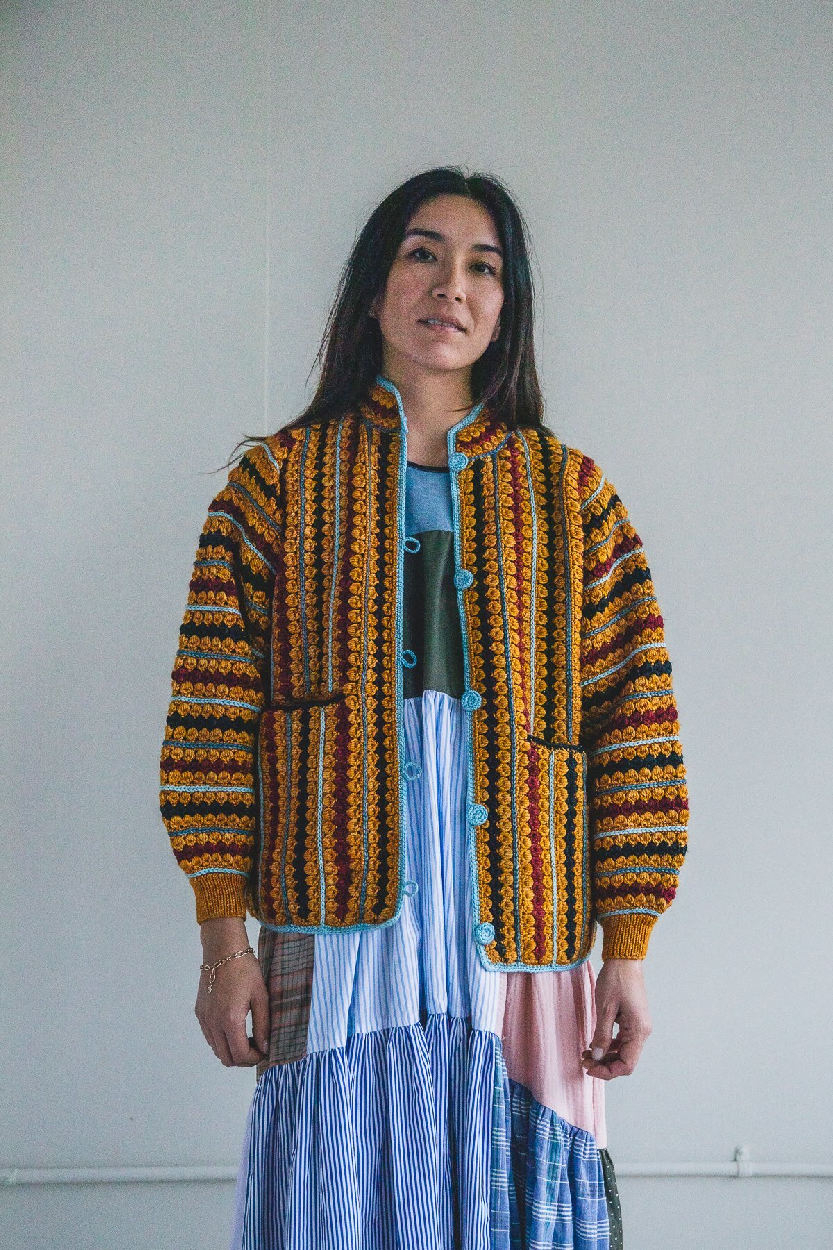 RETROSPECTIVE CROCHET JACKET IN MARIGOLD | Garmentory