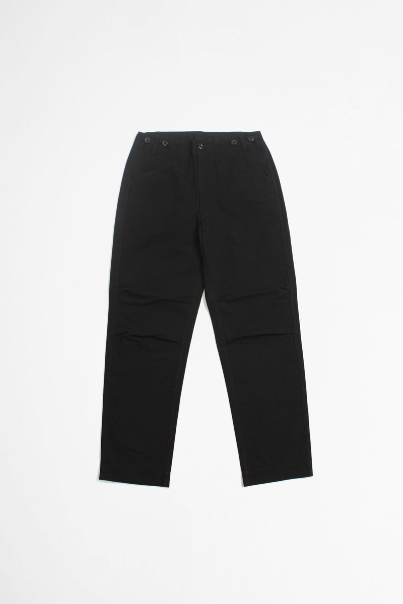 Margaret Howell Compact Broken Drill Surplus Trouser - Black