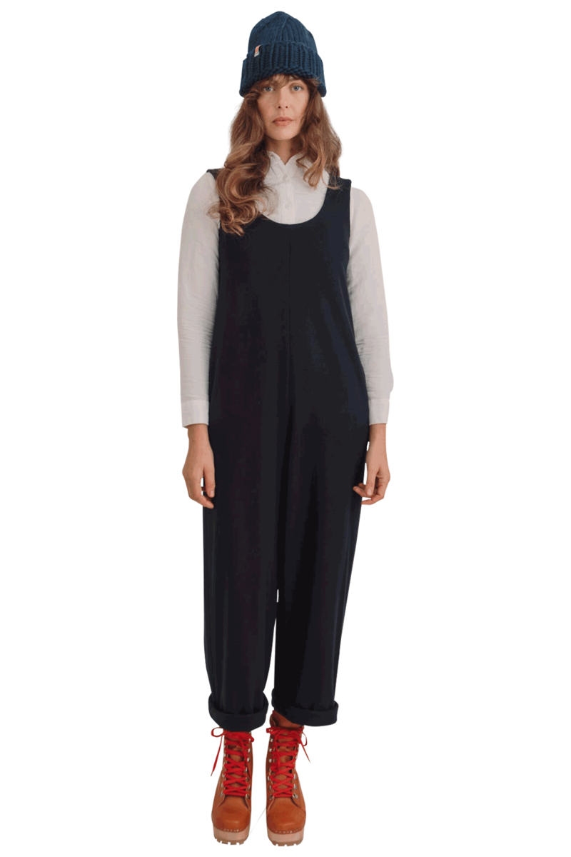 Harris Wharf London Oversized Jumpsuit Navy Blue Garmentory