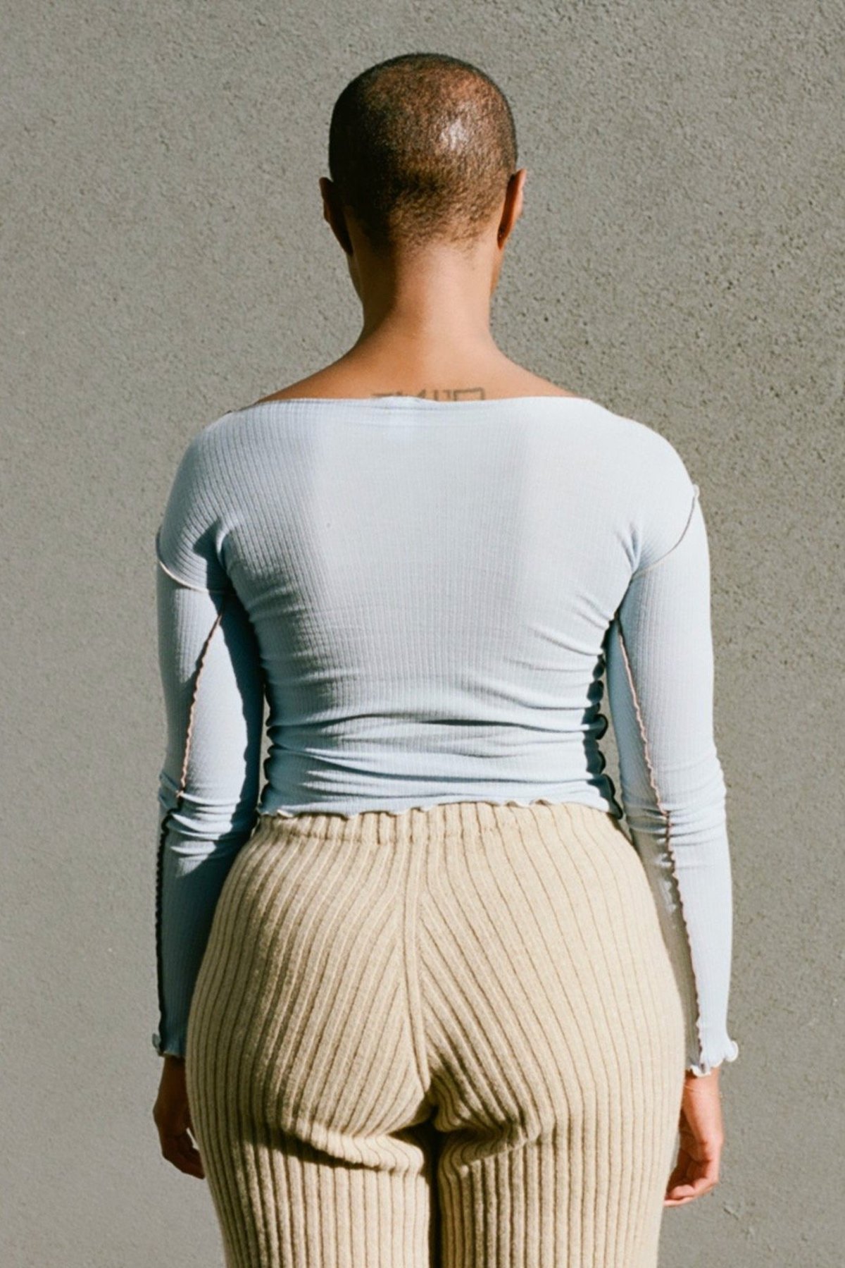 Vein Long Sleeve Tee in Assortment | Fine organic cotton rib