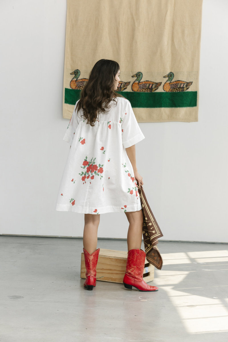 Carleen Short Tent Dress - Roses
