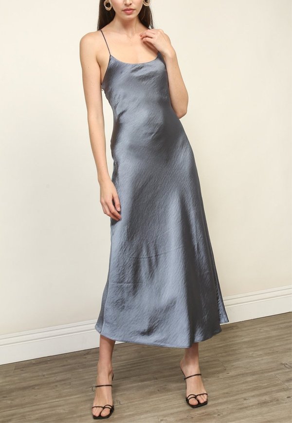 Line & Dot Makena Midi Dress - Slate Blue | Garmentory