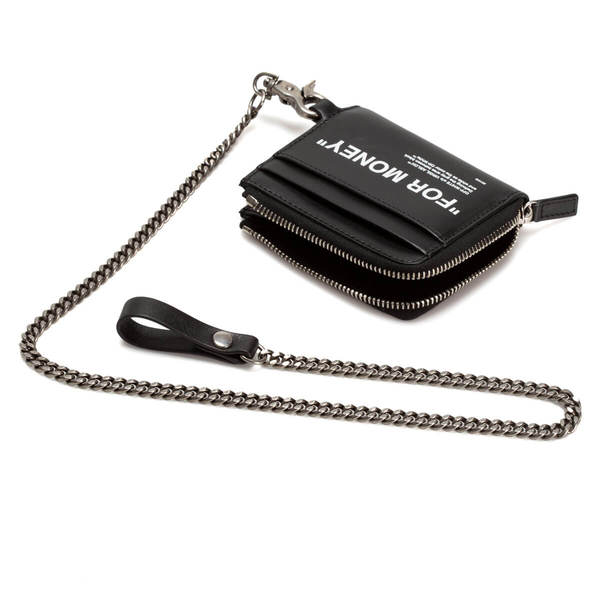 OFF-WHITE Men Quote Chain Wallet - Black | Garmentory