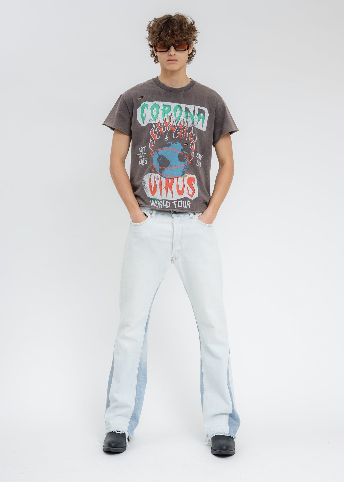 GALLERY DEPT. ATK CORONA TOUR T-Shirt - BLACK | Garmentory
