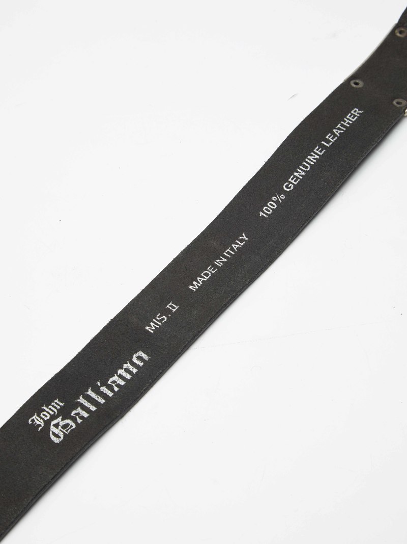 Pre - Loved] John Galliano Leather JG Belt - Black | Garmentory