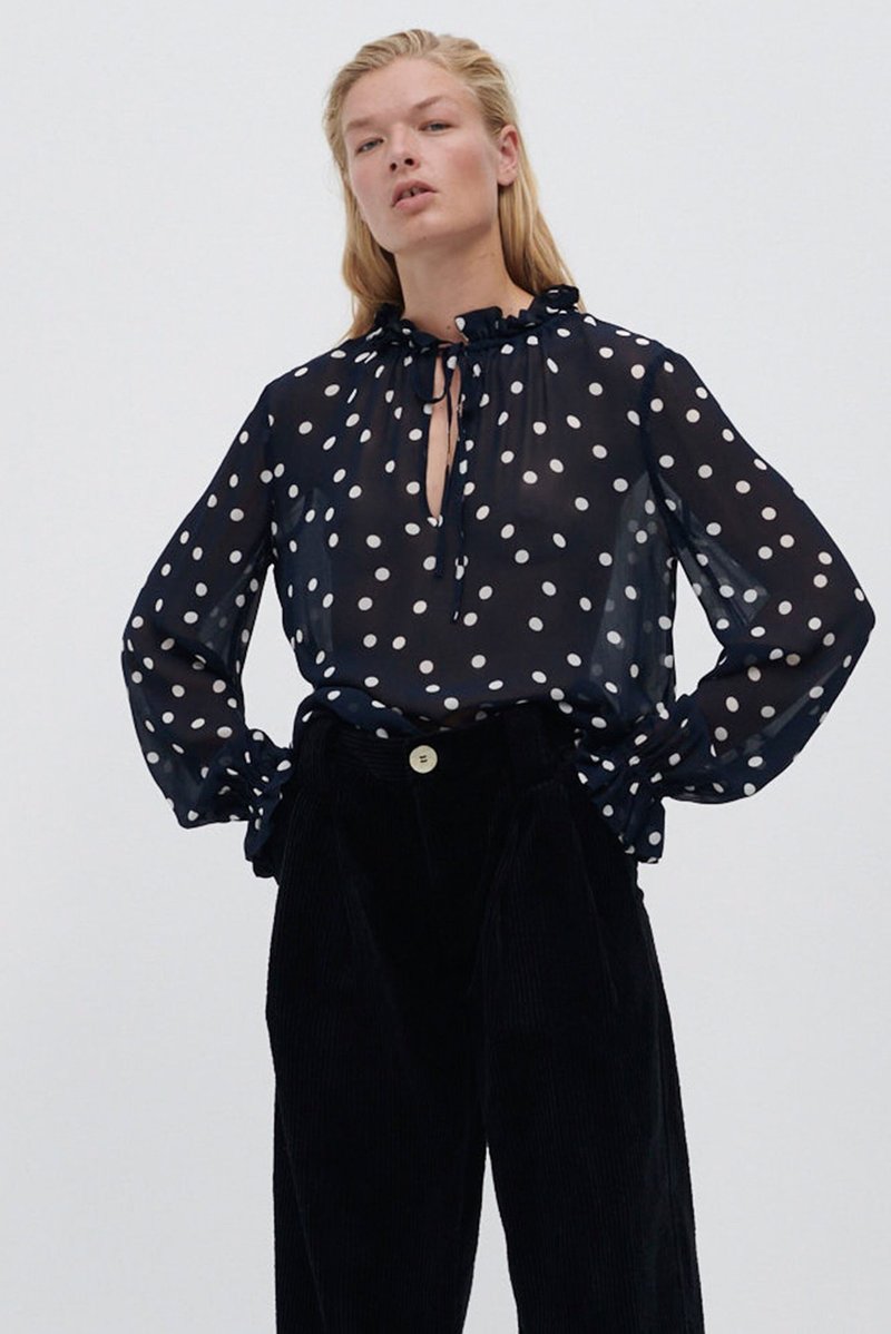 Ganni Printed Georgette Blouse - Sky Captain | Garmentory