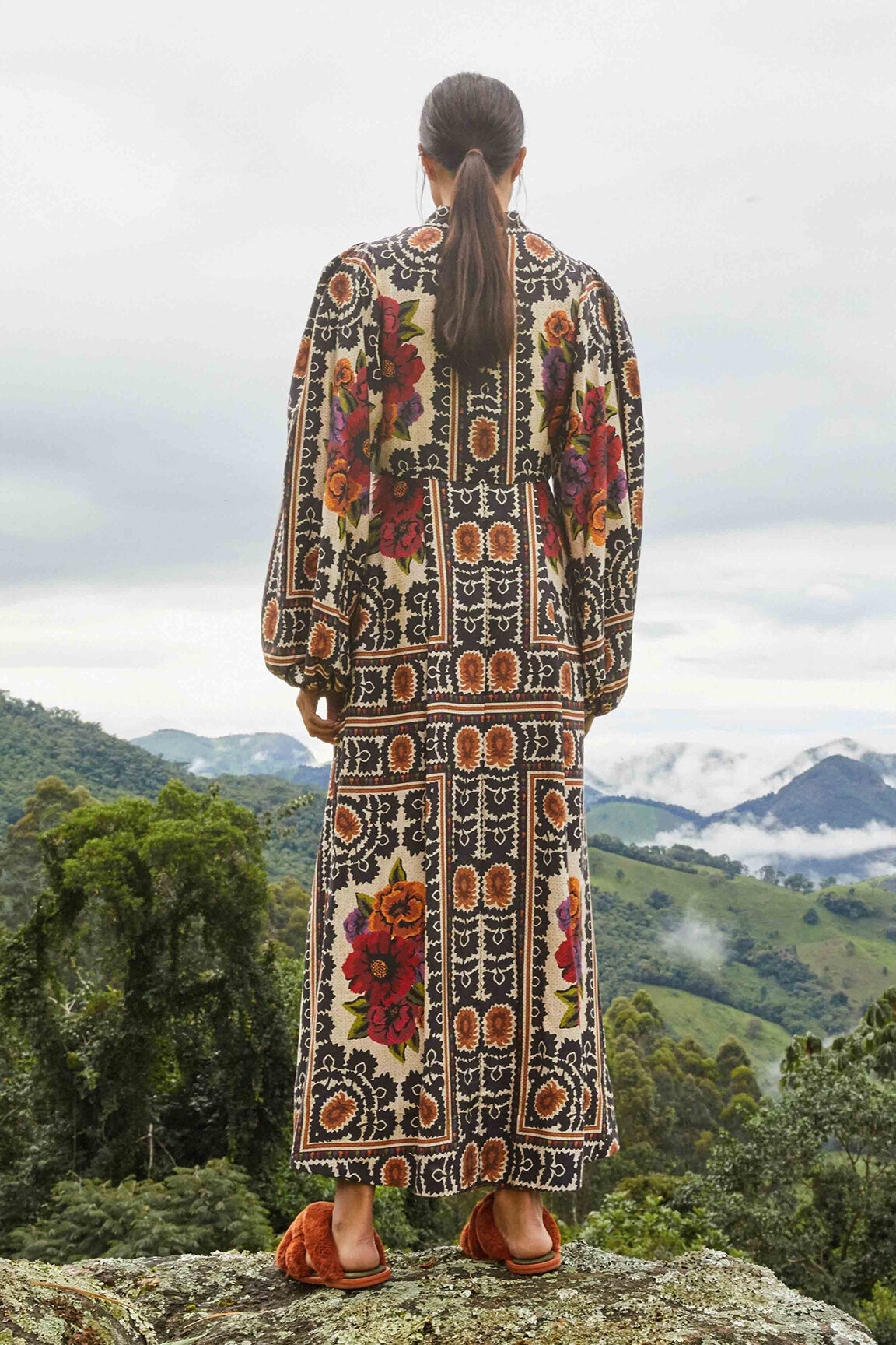 Farm Rio Flower Tapestry Maxi Dress Garmentory