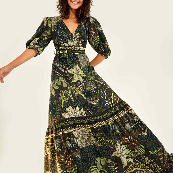 Farm Rio Maxi Dress - Green Cool Leopard | Garmentory
