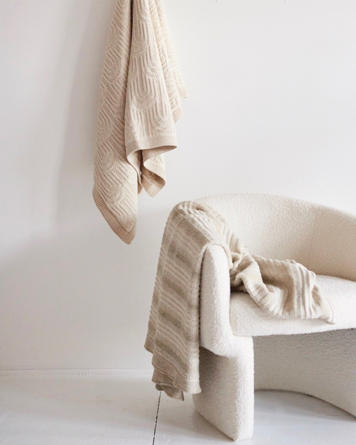 Happy Habitat Throw stripes texture neutral Garmentory