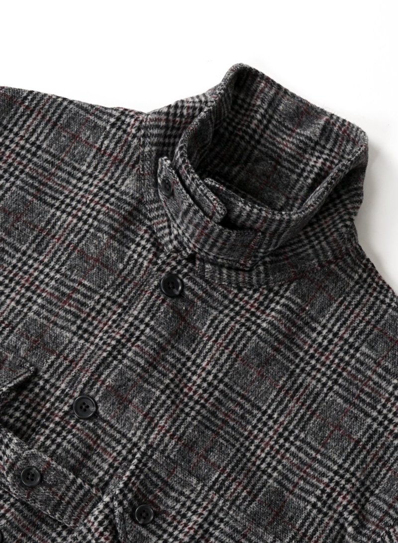トップス EXPLORER SHIRT JACKET POLY WOOL PLAID Engineered Garments Poly Wool Glen Plaid Explorer Shirt