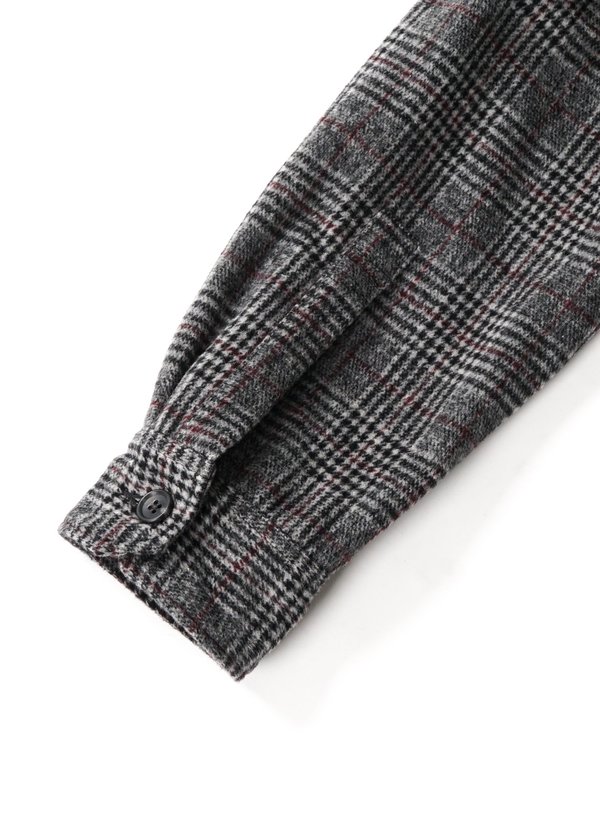 トップス EXPLORER SHIRT JACKET POLY WOOL PLAID Engineered Garments Poly Wool Glen Plaid Explorer Shirt