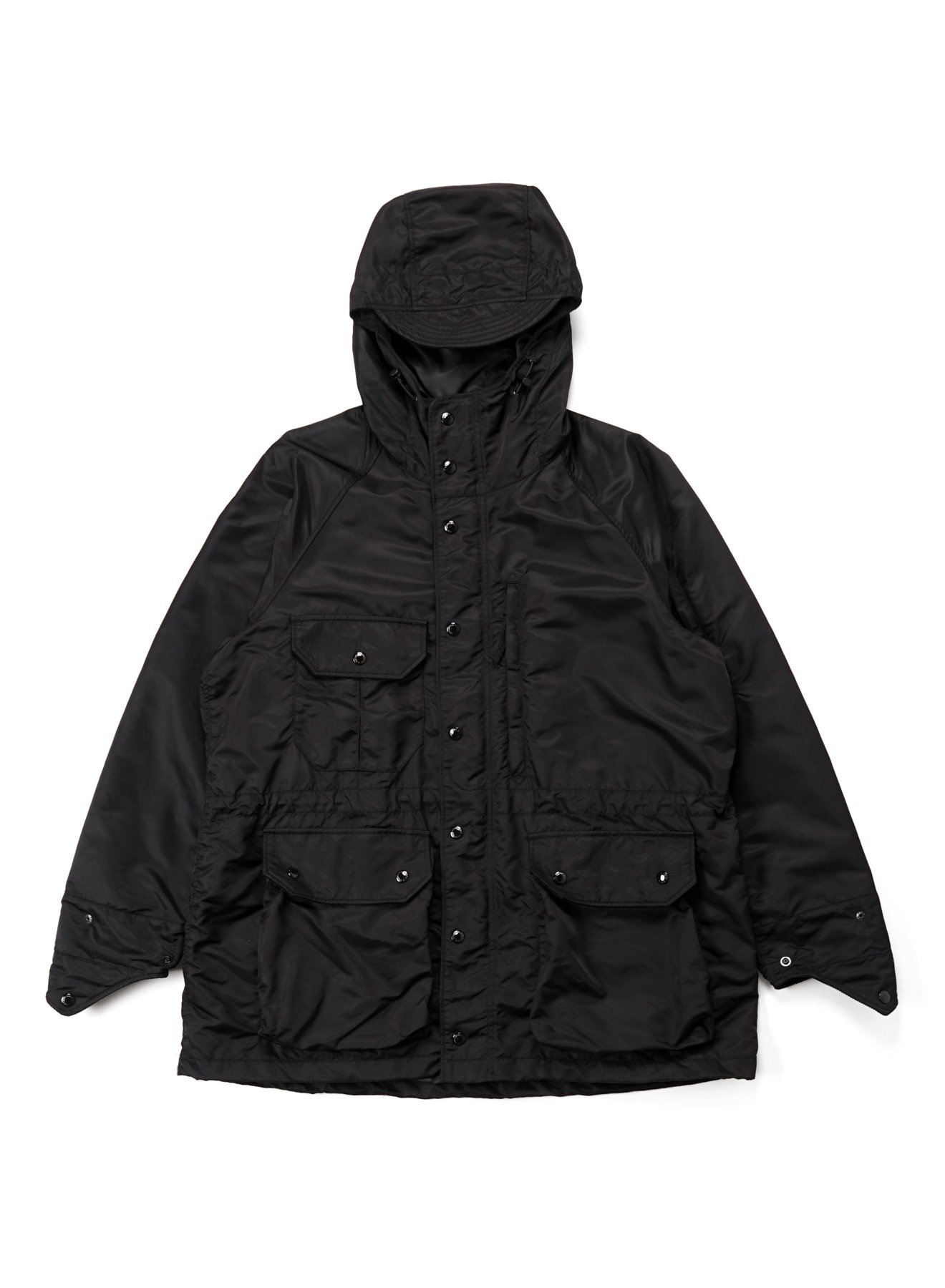 Engineered Garments Flight Satin Nylon Field Parka - Black 