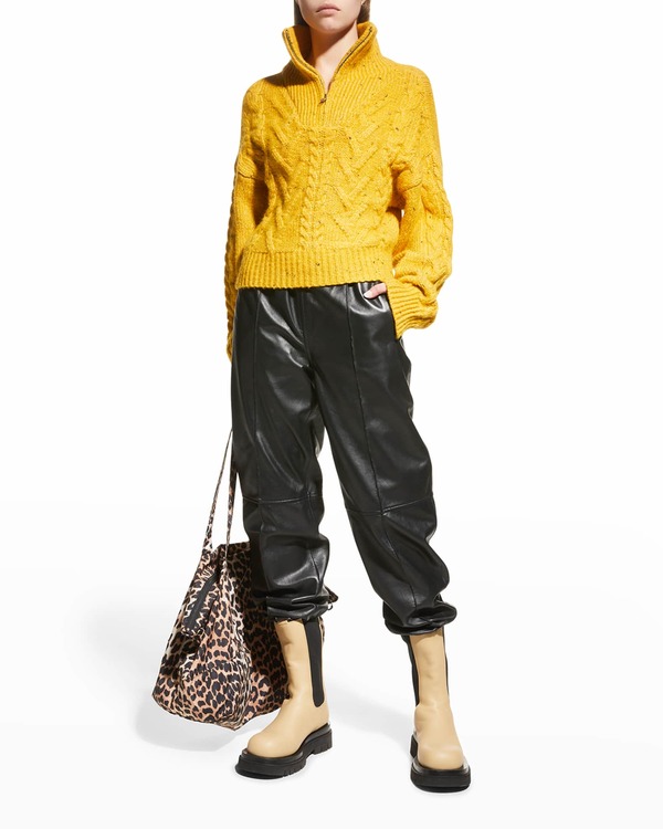 Ganni Cable Knit Sweater - Spectra Yellow | Garmentory