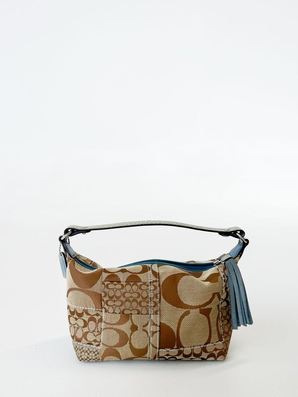 バッグ vintage coach signature handbag minibag Vintage Coach Logo Print Mini Bag - multi | Garmentory