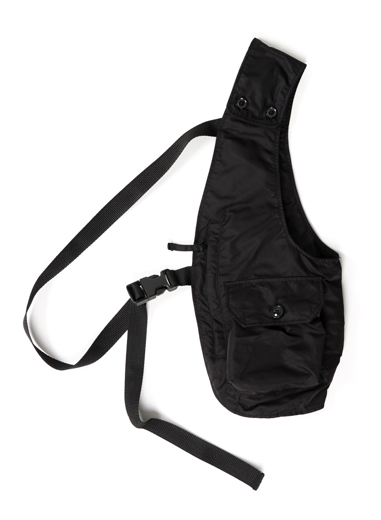 Engineered Garments Flight Satin Nylon Shoulder Vest - Black