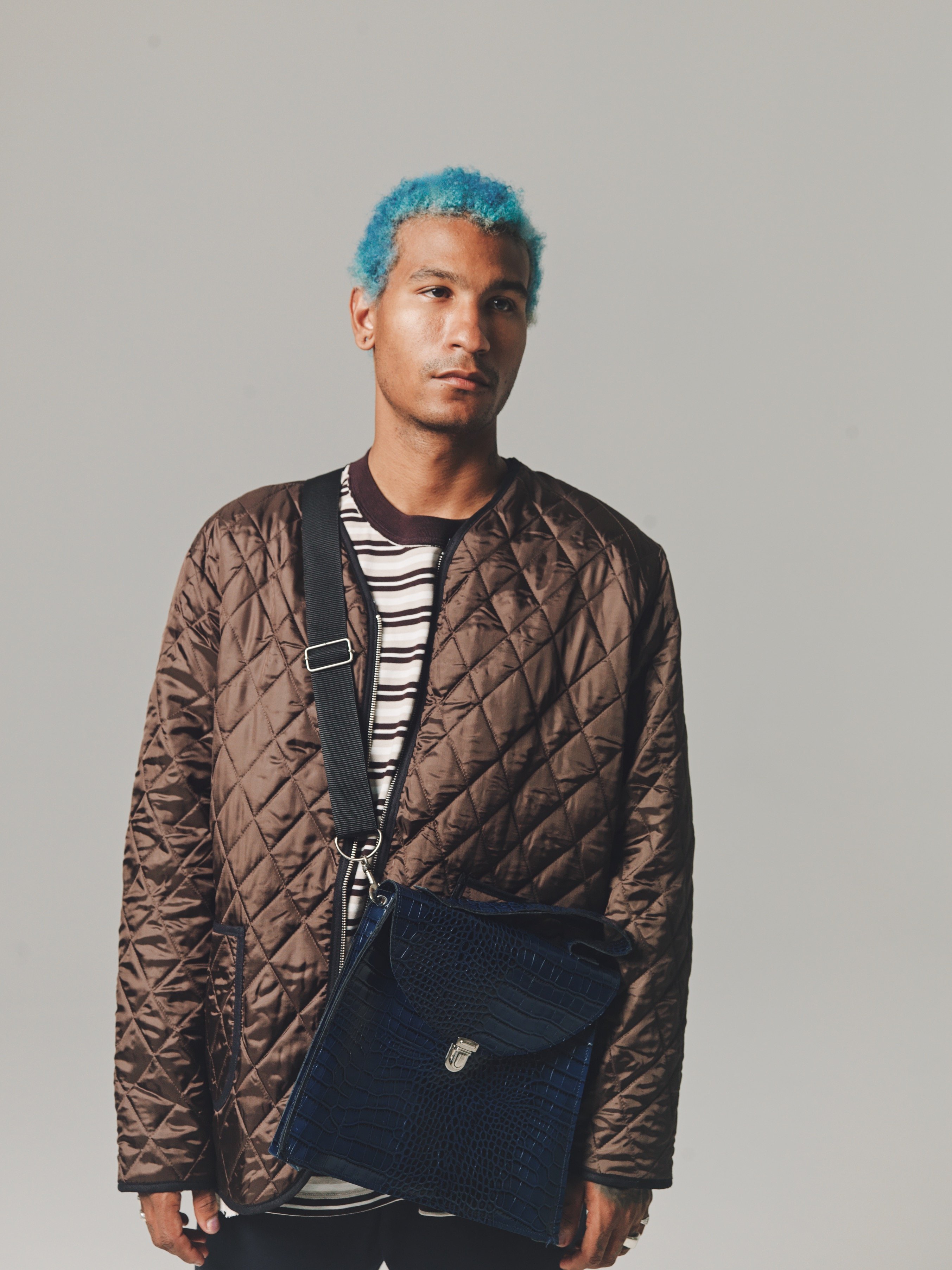 バッグ camiel fortgens croocked bag m DPTO — Silver Leather Crooked Bag