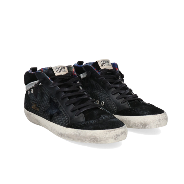 Golden Goose Mid Star Spur Men GMF00123.F002067.90283 SNEAKERS - Cocco Print/BLACK