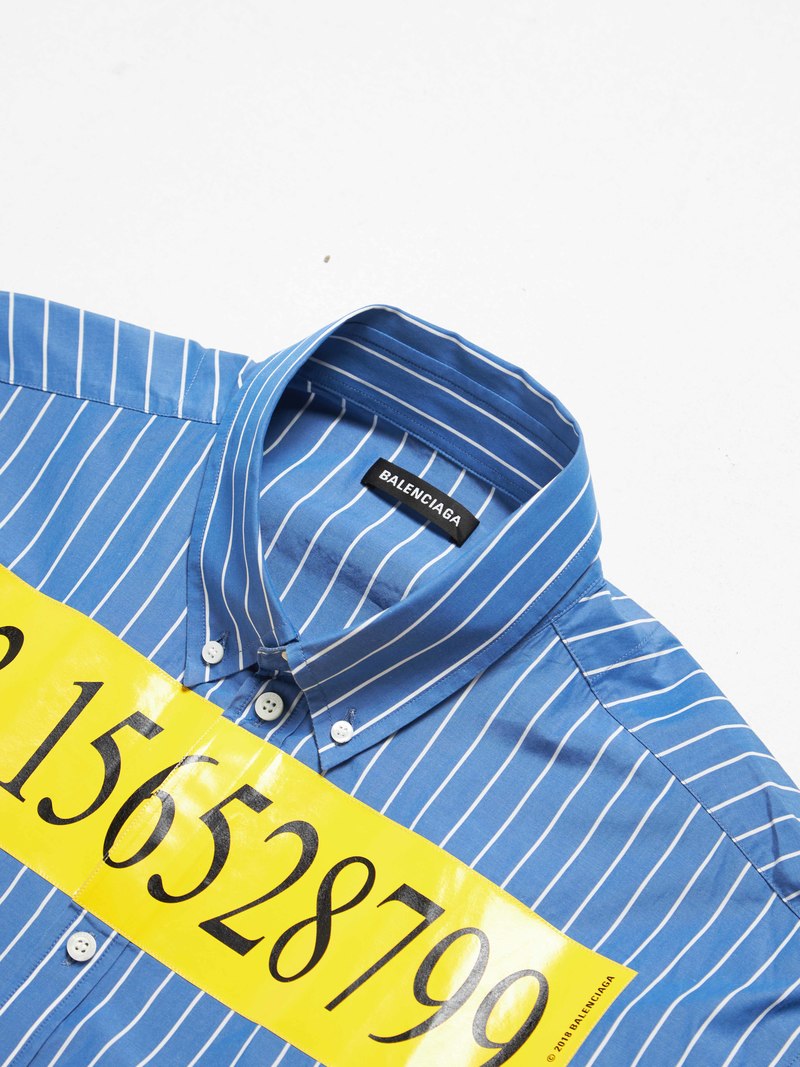 BALENCIAGA◆Pinched Collor Over size shirt/34/コットン/BLU/ストライプ/479982// BALENCIAGA Pinched Collor Over size Shirts Tops blue 34 | eBay