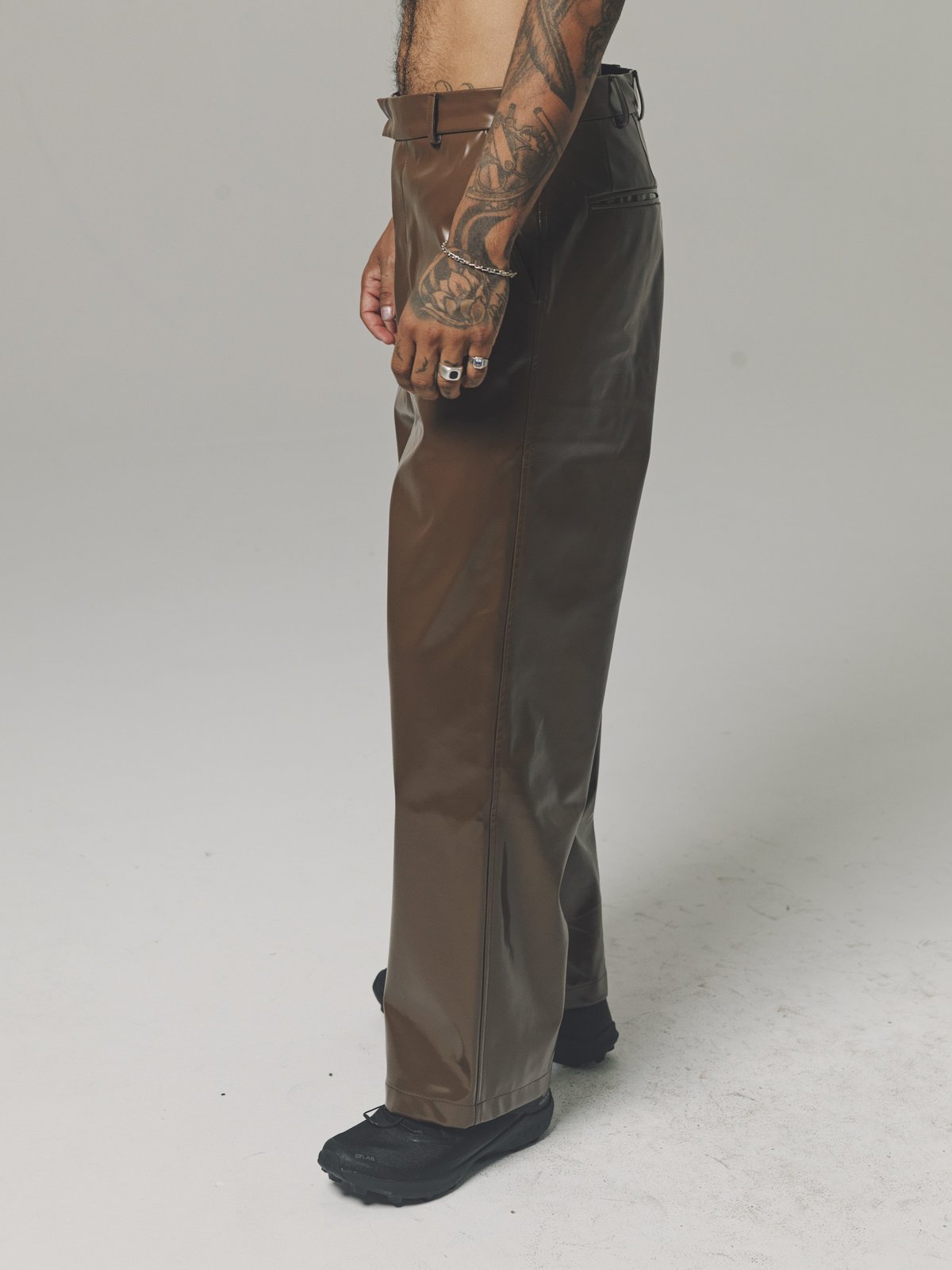 CMMN SWDN Technical PVC Jax Cargo Trousers - Brown | Garmentory