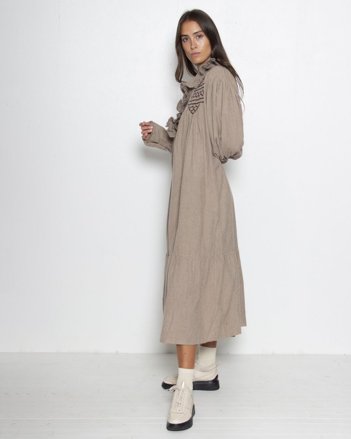 LAURENCE BRAS New Roses Dress - Brown Stripes - Image 2 of 4