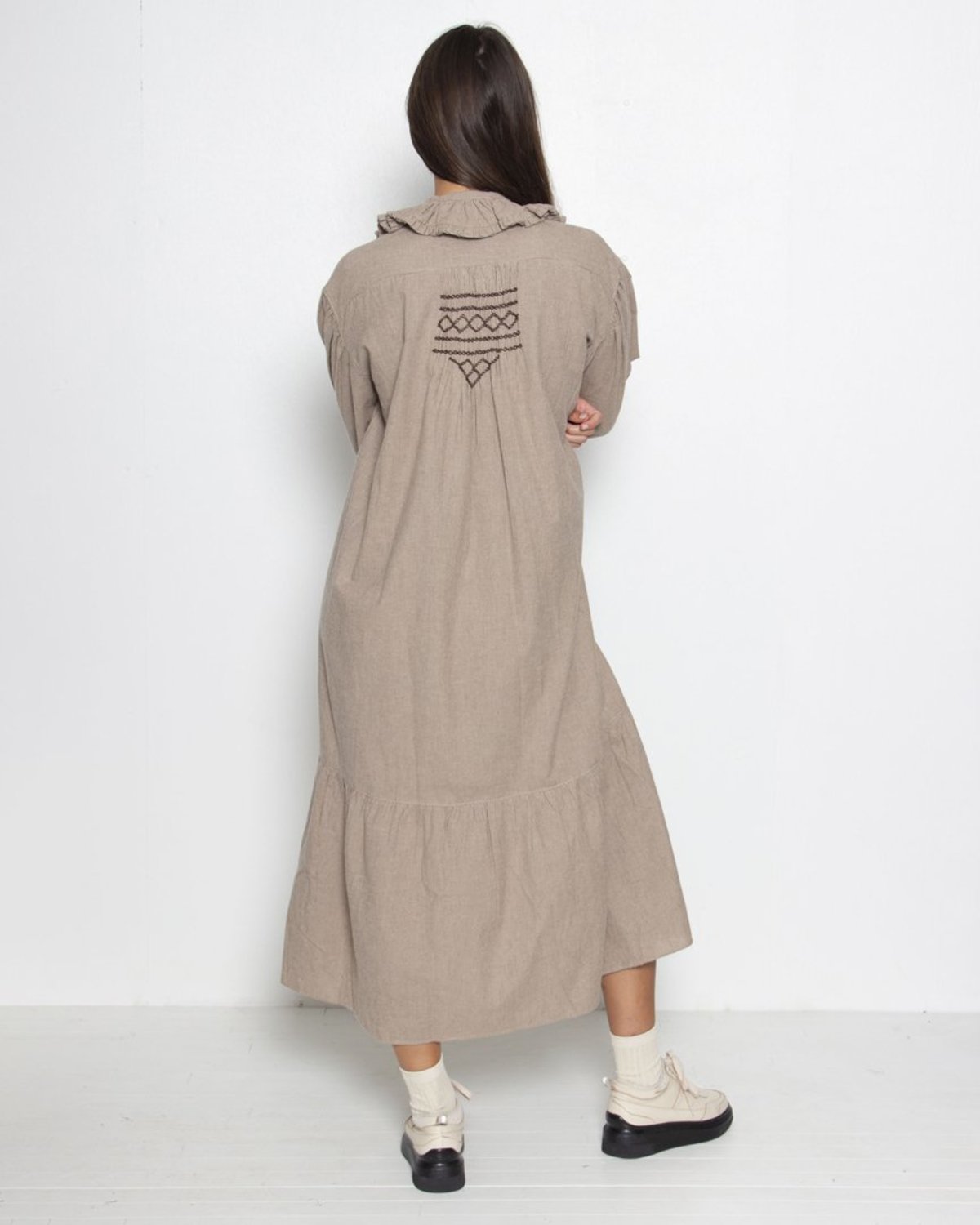 LAURENCE BRAS New Roses Dress - Brown Stripes - Image 3 of 4