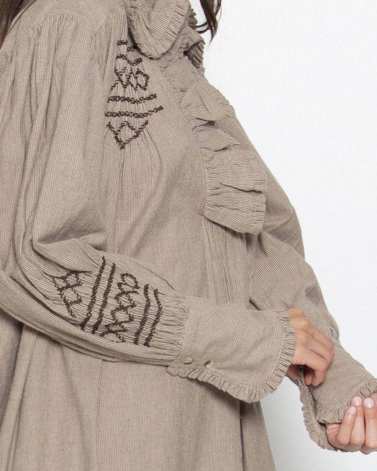 LAURENCE BRAS New Roses Dress - Brown Stripes - Image 4 of 4