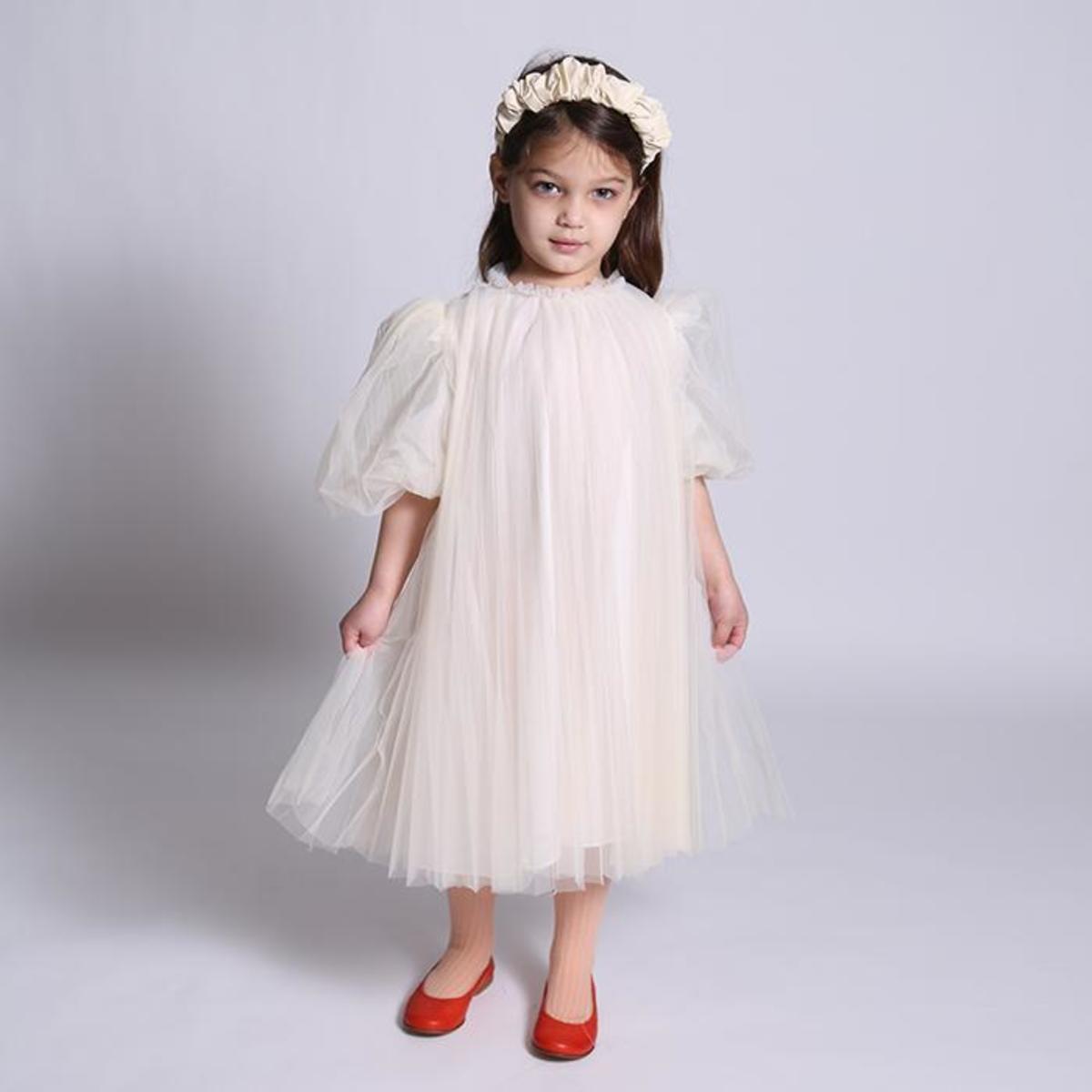 white christmas dresses Vintage Smock Mini Dress | Cream Oatmeal Embroidery