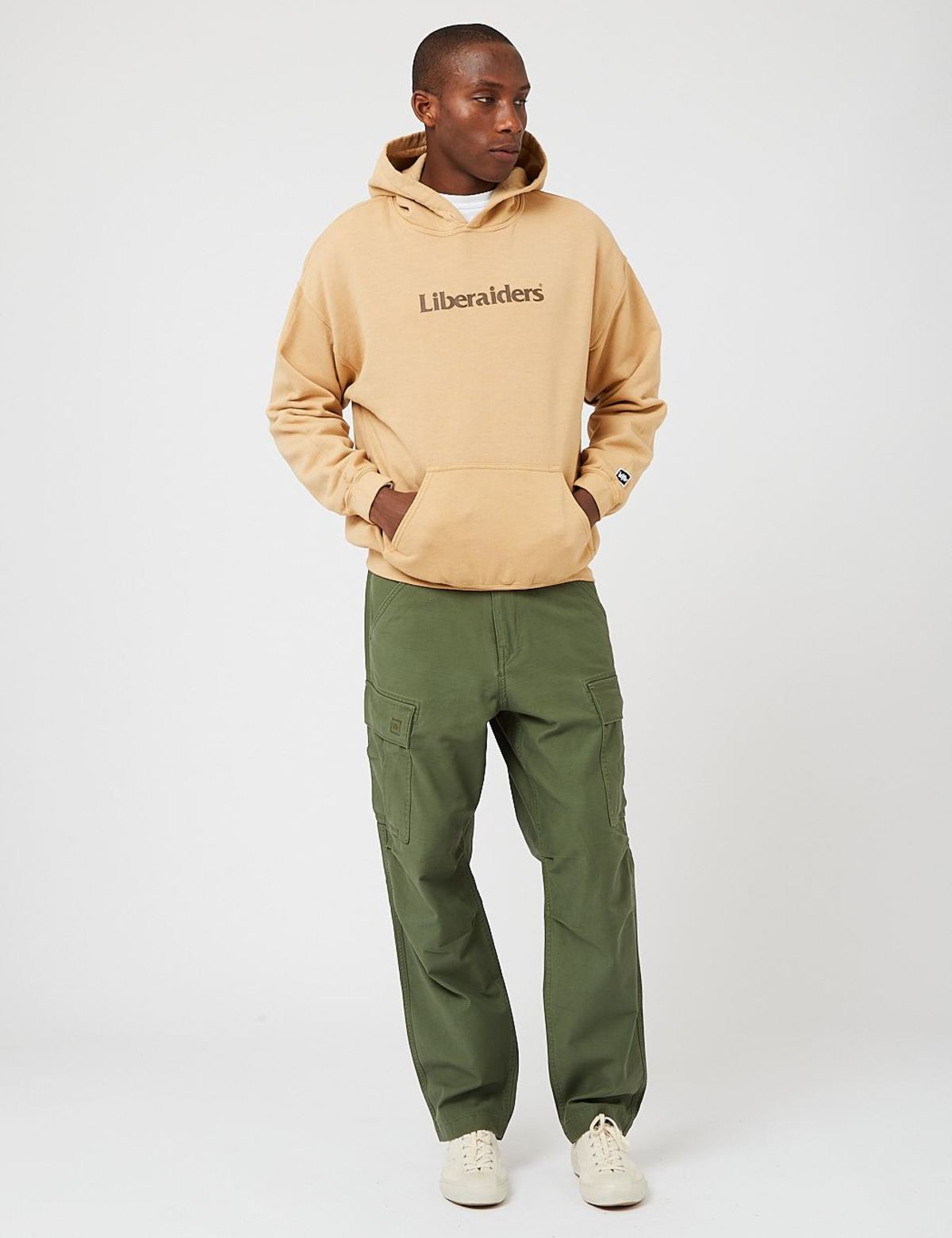 Liberaiders OG Logo Pullover Hoodie - Sand Beige | Garmentory