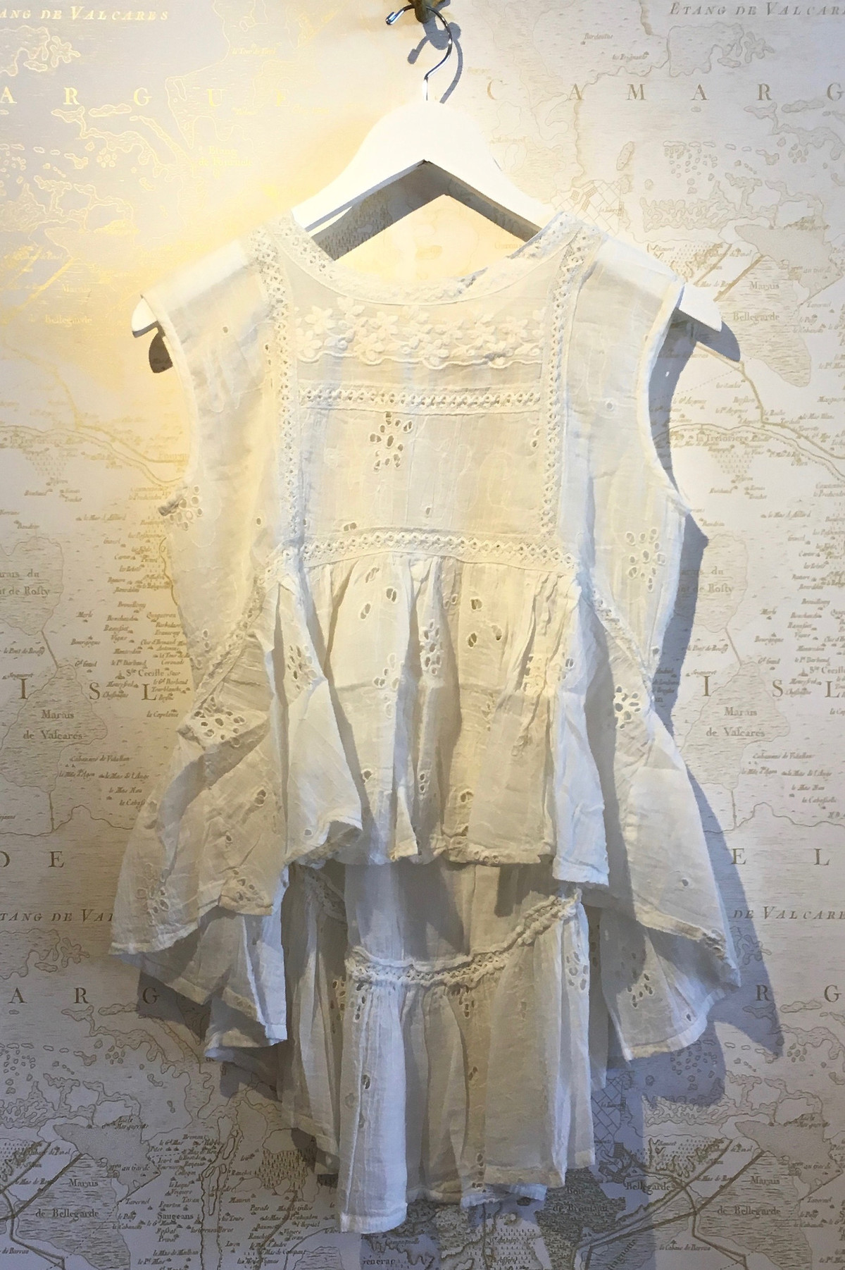 Mes Demoiselles 'Valet' Asymmetrical Lace Ruffle Top - Image 1 of 4