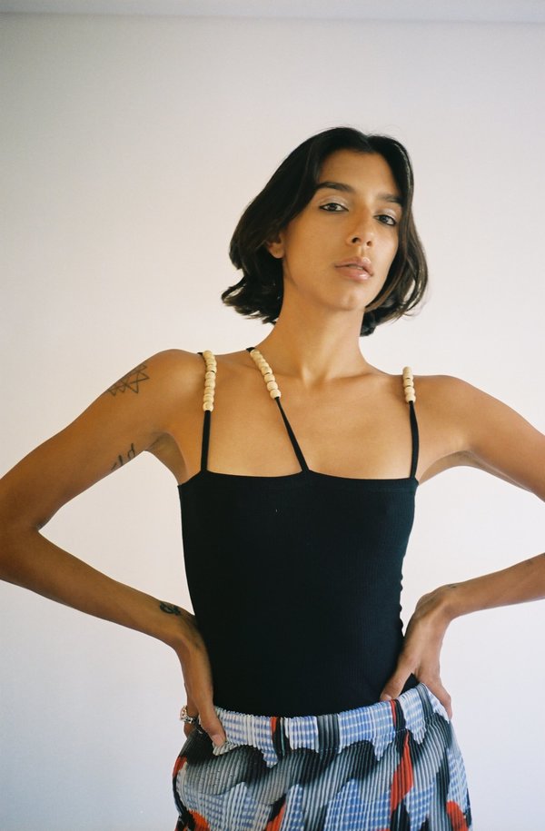 Baserange Beaded Tav Tank - Black | Garmentory