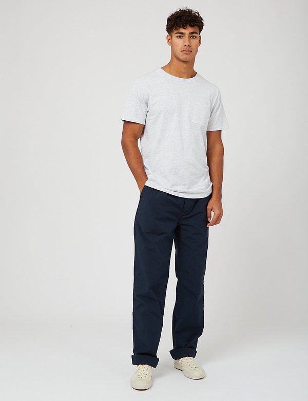 Nigel Cabourn Pleated Chino Ripstop trouser - Navy Blue | Garmentory