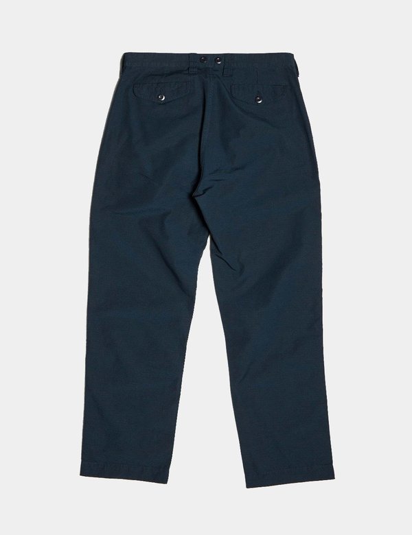 Nigel Cabourn Pleated Chino Ripstop trouser - Navy Blue