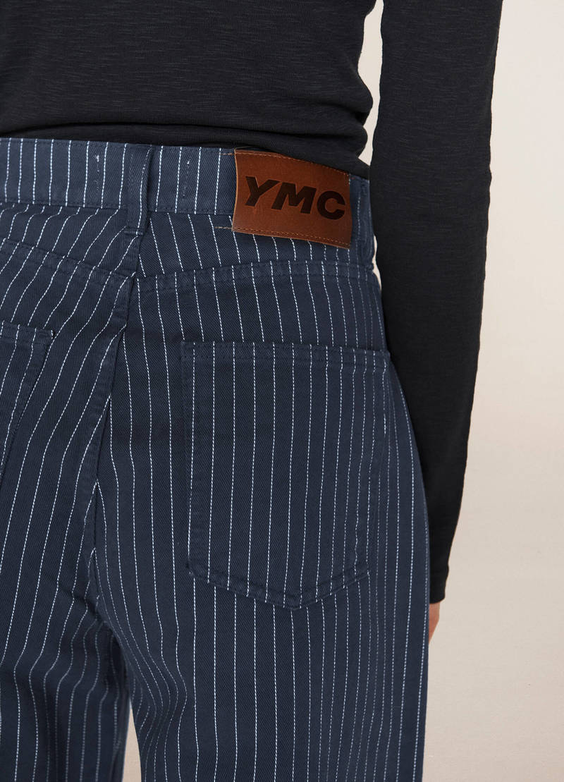YMC Papa Pinstripe Jeans - Navy | Garmentory