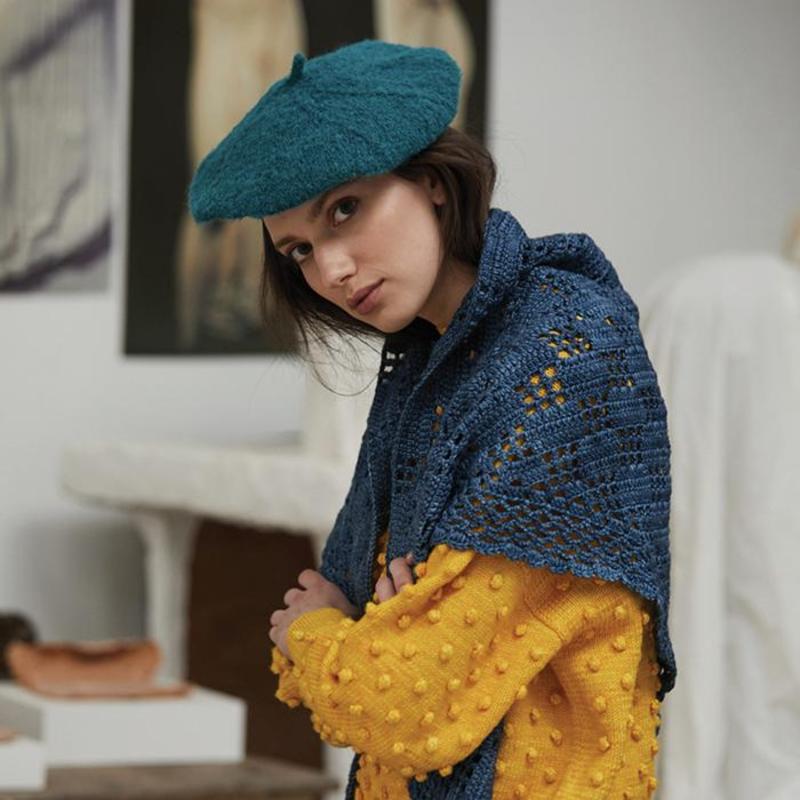 Misha & Puff Bouclé Louise Beret - Peacock Green | Garmentory