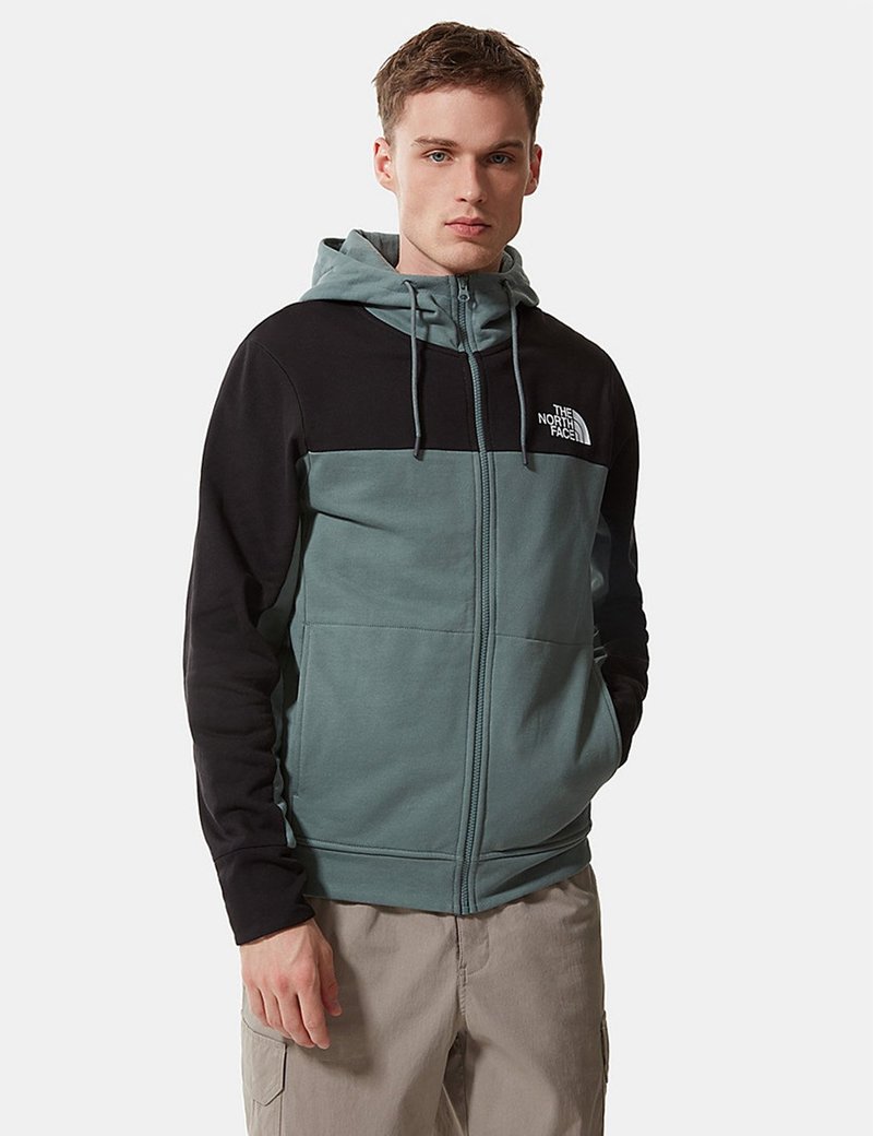 North Face Himalayan Full Zip Hooded Sweatshirt Balsam Green
