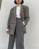 Vintage Wool Check Blazer Coat - Thumbnail 3