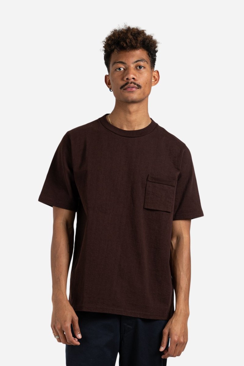 Jackman Dotsume Pocket T-Shirt - Black Brown | Garmentory