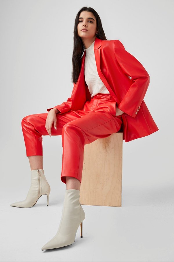 french connection crolenda trousers in black pu