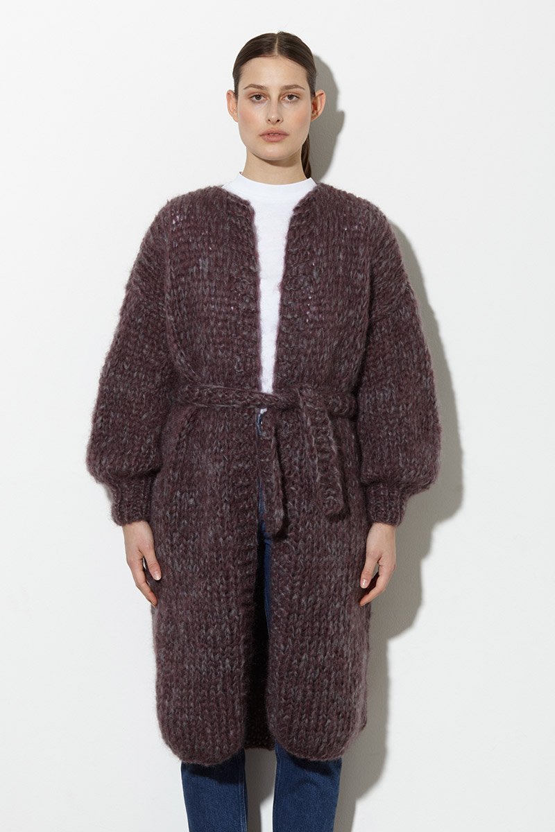 Maiami Mohair Coat Brown Garmentory