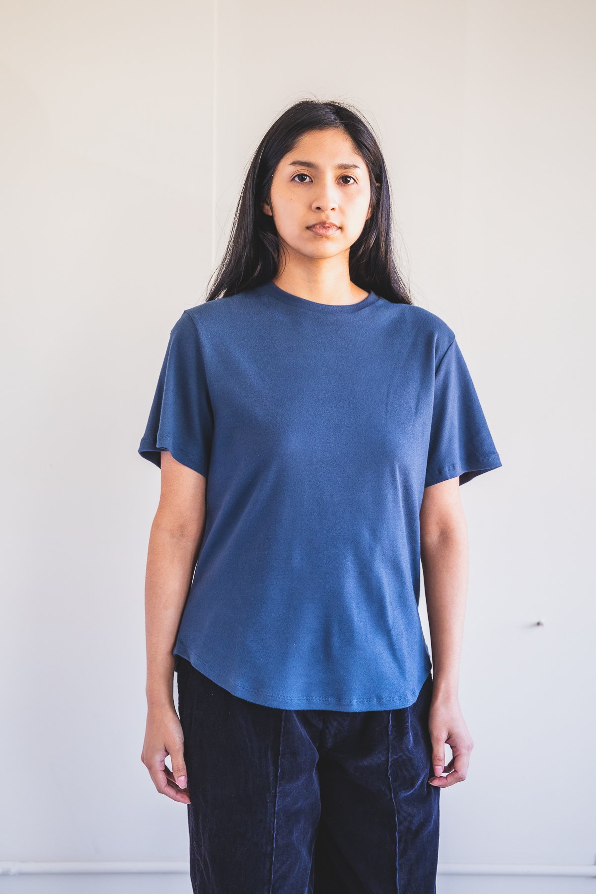 seya. Tシャツ ESSENTIAL T Silky Giza cotton Seya Brushed Cotton Jersey Essential Tee Shirt - Night Blue