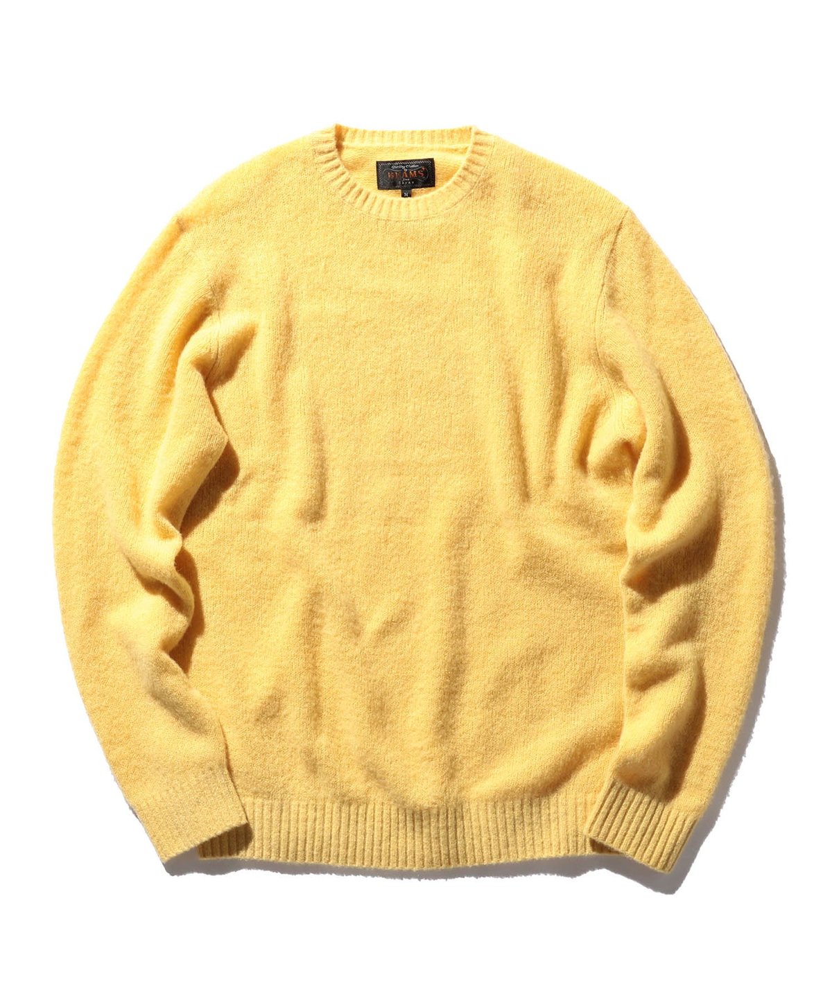 Beams Plus Crew Cashmere*Silk 7G Sweatshirt - YELLOW | Garmentory