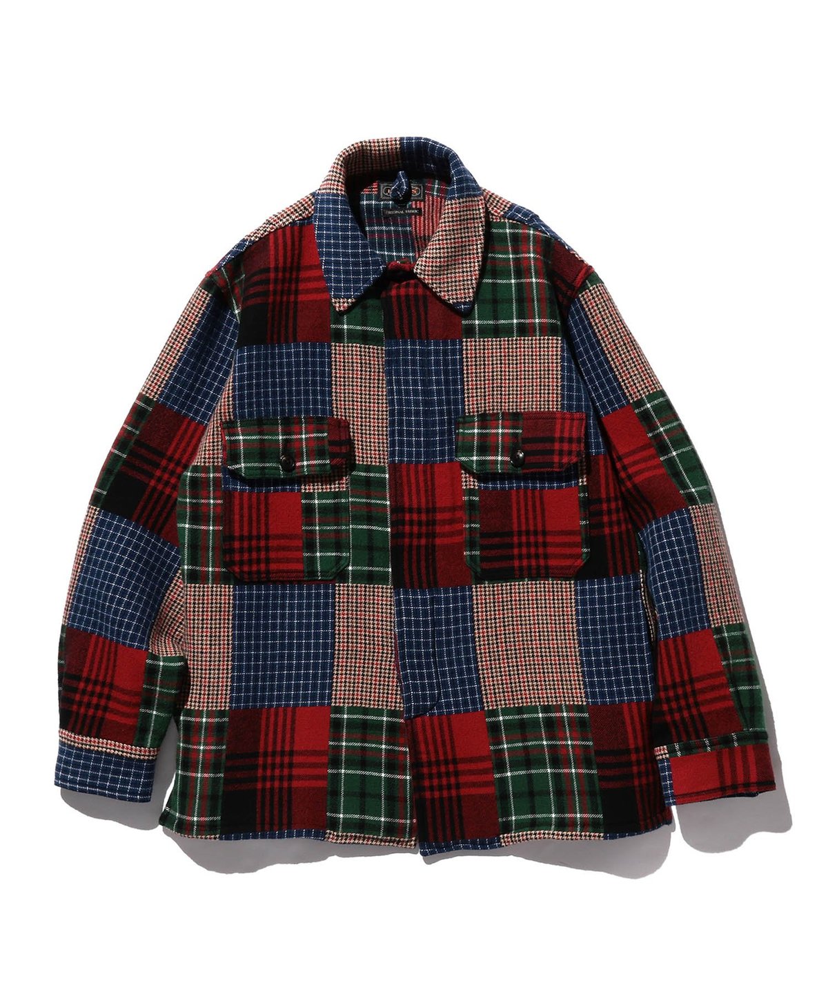 Beams Plus MIL Shirt Jacket Patchwork Like - Dobby Check/PATCHWORK 