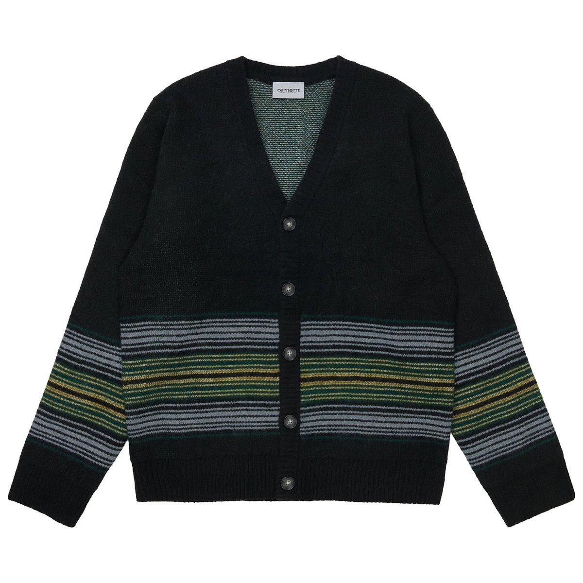 CARHARTT Dillon Cardigan - Dillon Stripe Black | Garmentory