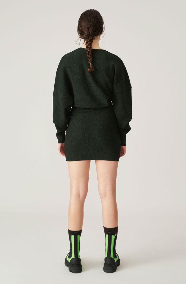 Ganni Melange Knit Dress - Dark Green | Garmentory