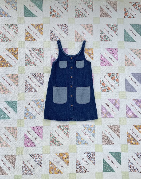 chambray dress Hope & Henry Women's Organic Ruched Bodice Chambray Dress - Pleated Chambray