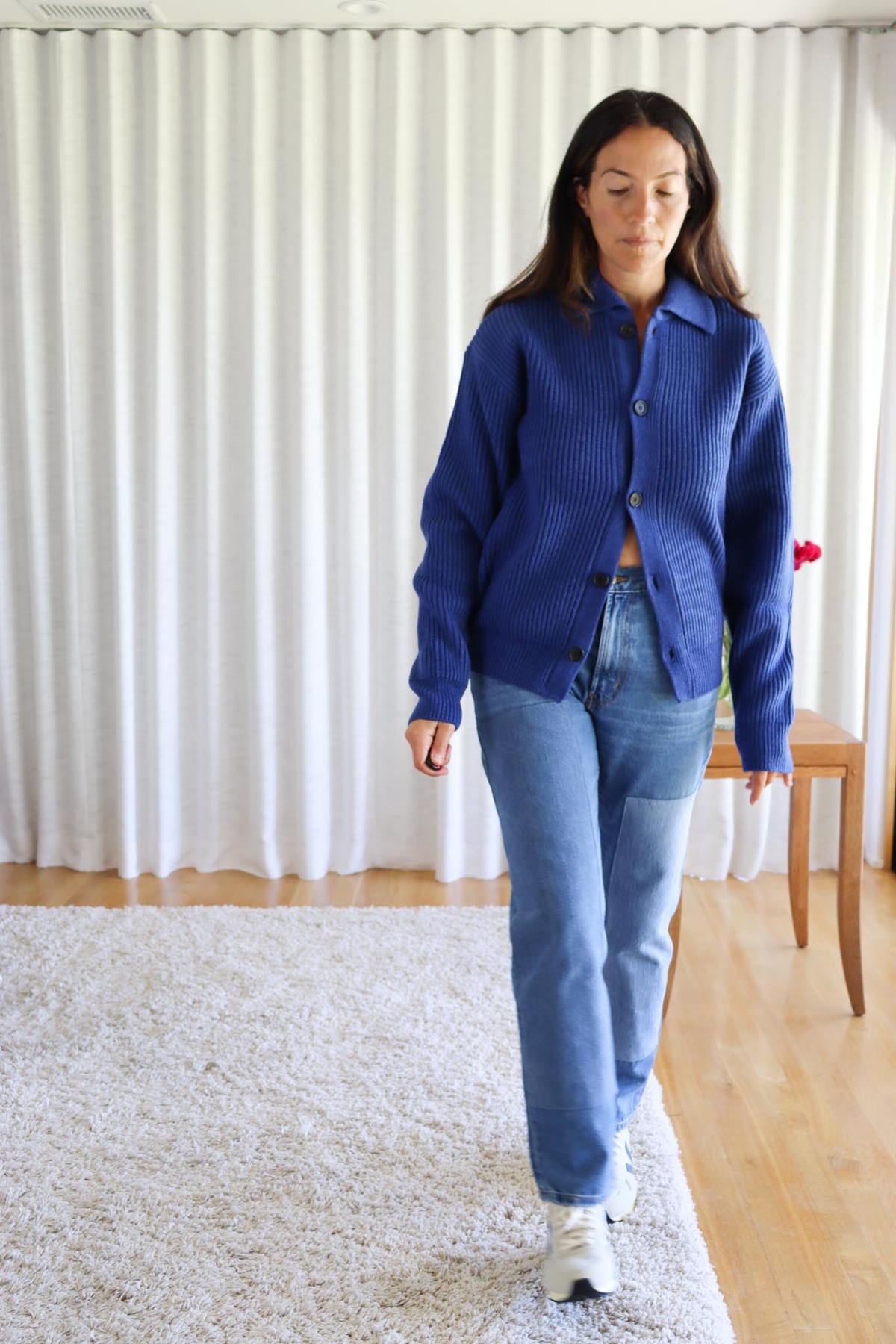 Amomento Ribbed Button Up Cardigan - Blue | Garmentory
