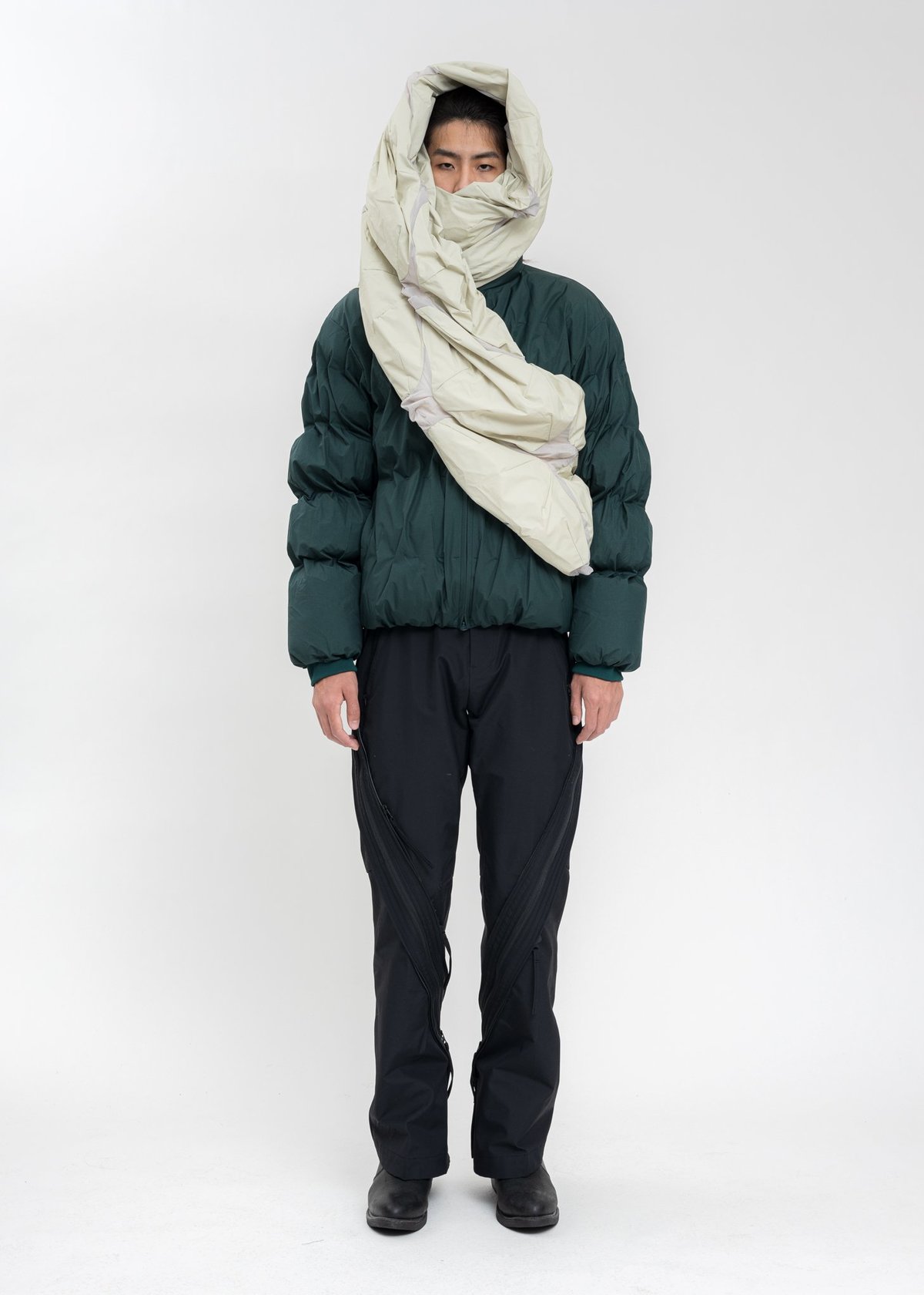 POST ARCHIVE FACTION (PAF) 4.0+ LEFT SCARF - GRAY | Garmentory