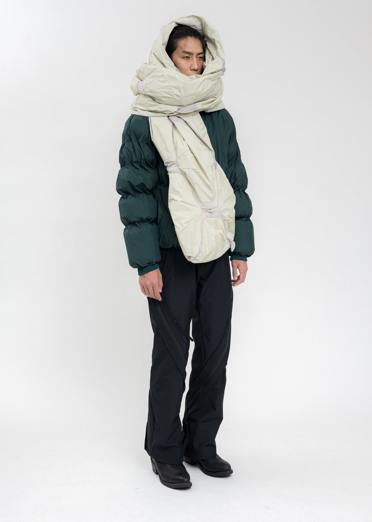 POST ARCHIVE FACTION (PAF) 4.0+ LEFT SCARF - GRAY | Garmentory