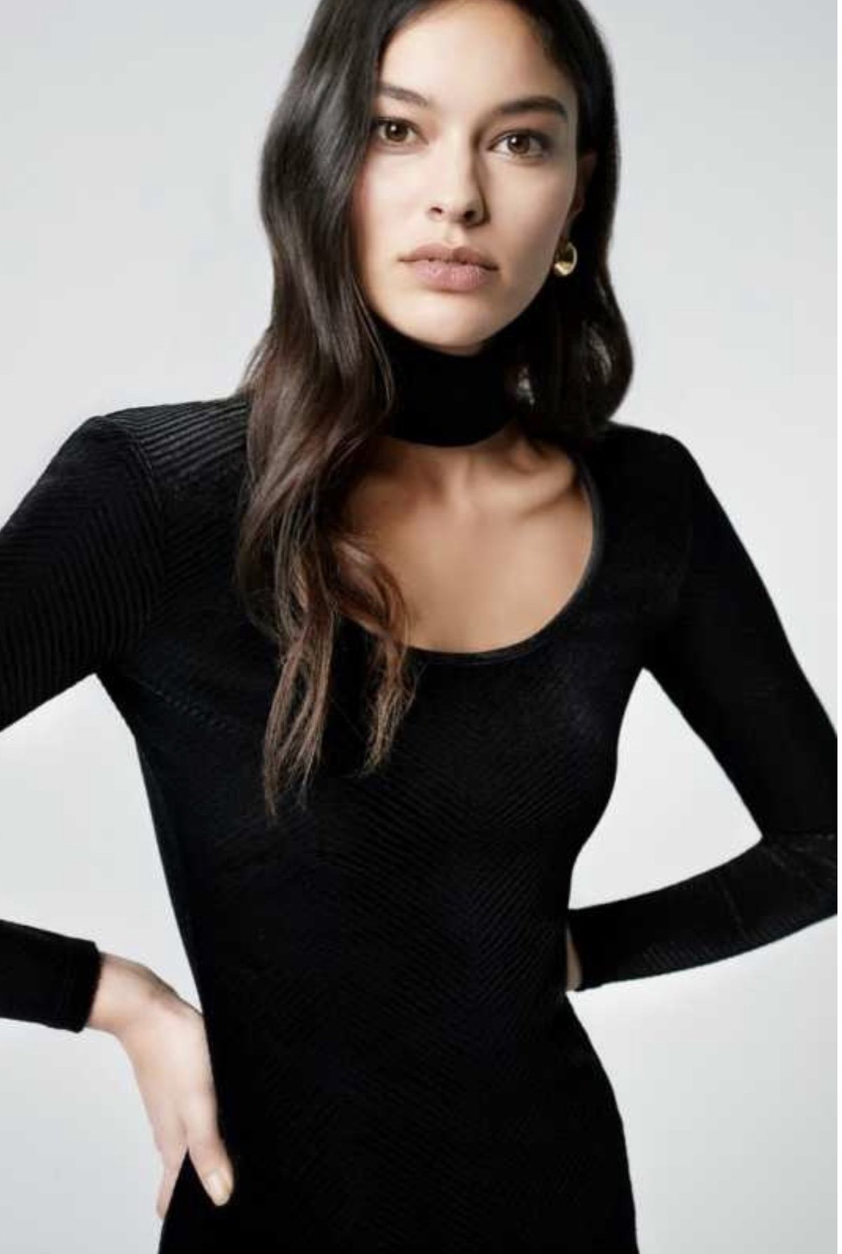 chinese dress ladies Remi Black Slinky Ruched Choker Dress – Vavavoom.ie